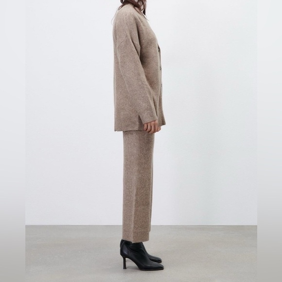 Women’s‎ ZARA light brown knit flared TROUSERS pants size small - Picture 14 of 16